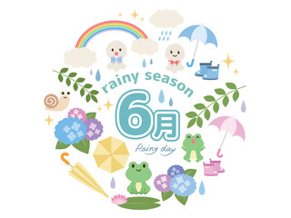 梅雨_円形配置のアイコン