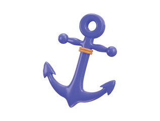 anchor icon 3d rendering vector illustration