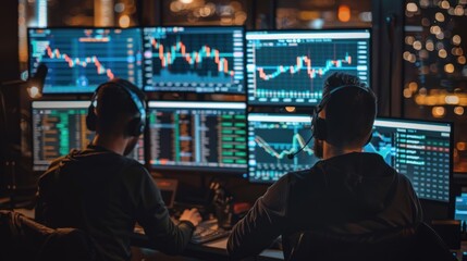 Fototapeta premium Digital Trading Taskforce: Analyzing Cryptocurrency Growth Trends
