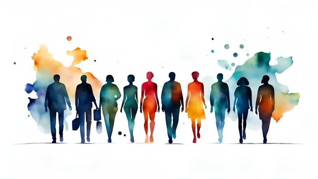 Abstract people walking generative ai