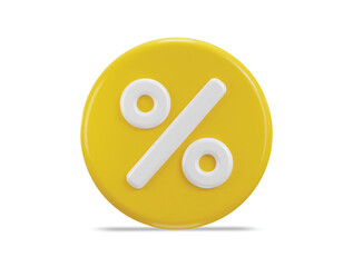 percentage icon 3d rendering vector illustration