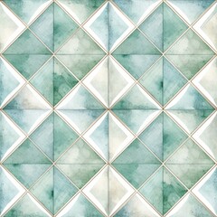 Abstract mint colored traditional motif tiles wallpaper floor texture background