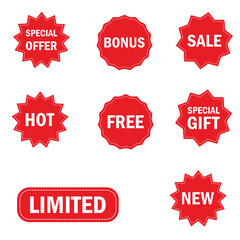 Sale starburst tags stickers