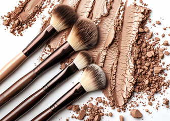 top view cosmetic brushes