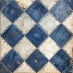 Abstract navy Blue colored traditional motif tiles wallpaper floor texture background