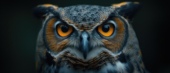Owl's Eyes, The Owl's Stare, Eyes of the Owl, Intense Owl Gaze.  generative ai