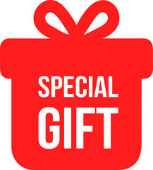 Red special gift box with text