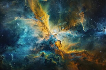 Fototapeta na wymiar Lagoon Nebula showcasing the intricate details of gas clouds and the formation of stars a nursery of the cosmos
