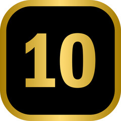 Golden number 10 with square frame