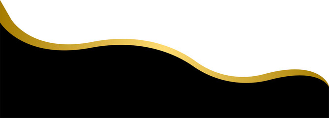 Black and gold curved gradient border header and footer