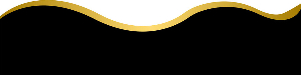 Black and gold curved gradient border header and footer