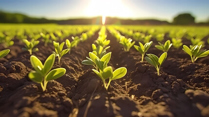 Seedlings on the field