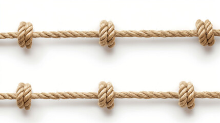 String, set rope isolated on white, top view