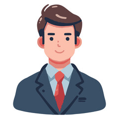 Isolated Businessman avatar character flat illustration with on white background 