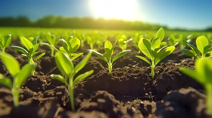 Seedlings on the field