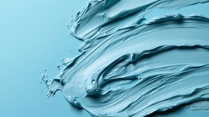 Abstract blue background with dynamic strokes of textured paint.