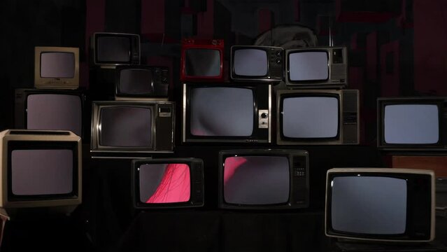 A Gossip Man Telling Secret to His Friend in the Street on Vintage Televisions, Rumor and Whisper in Ears. 4K Resolution.