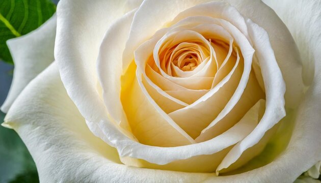 close up of soft creamy white rose flower