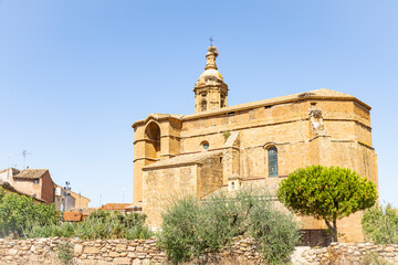 Church of Our Lady of White (Ntra Sra de la Blanca) in Agoncillo town, comarca of Logrono, La Rioja, Spain - 744708772