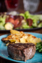 steak with potato gratin - 744709341