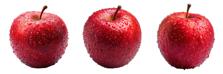 red apple isolated on transparent background ,fresh apple png ,generative ai