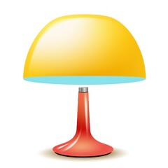 Fototapeta premium Cartoon Style Shiny Table Lamp with Thick Neck 3D Vector Image