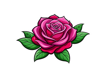 Rose flower vector isolated. 