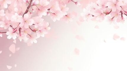 Fototapeta na wymiar Pale Pink Fujisakura Blossoms on White Background Stunning 169 Uplight Image