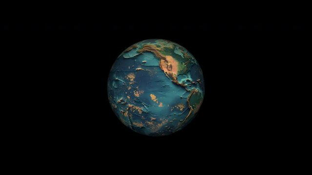 Alien Planet View from outher space. Exo planet. blue Ocean Earth like .