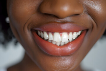 Close up of smile with white teeth