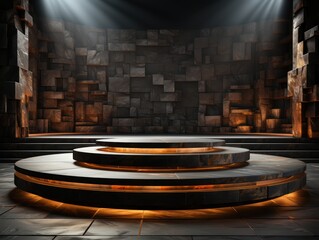 Precisionist Stage Podium in Dark Bronze 32k UHD Renderings by Ferenc Pinter