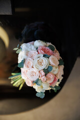 wedding bouquet and rings