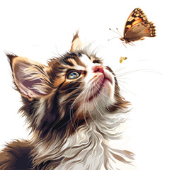 Fototapeta na wymiar Vector Illustration of a Portrait of a Cat. Kitty
