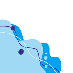 Aesthetic Blue Wavy Corner Vector Design 