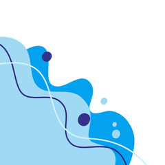 Aesthetic Blue Wavy Corner Vector Design 