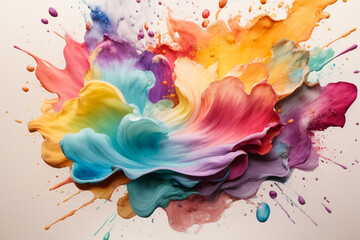 Estores personalizados com desenhos artísticos com sua foto Rainbow coloured watercolour splatter design background
