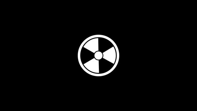 Radiation warning sign animation. nuclear sign icon, danger sign flickers animation.