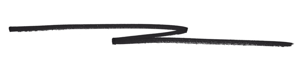 Black stroke brush isolated on transparent background.