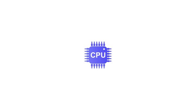 CPU icon, Computer processor chip-set icon. mini AI CPU icon animation. 