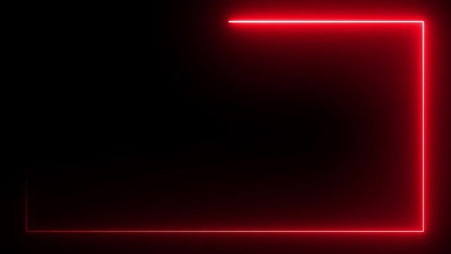 Neon abstract rectangle shape line animation.