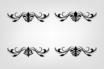 Text separator Baroque decoratice divider book typography ornament design elements vintage dividing shapes Border illustration