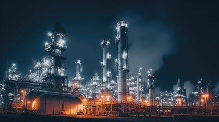 Obraz premium Industrial factory emitting thick smoke, suitable for environmental issues concept