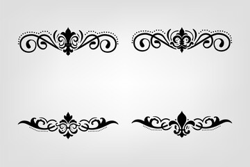 Text separator Baroque decoratice divider book typography ornament design elements vintage dividing shapes Border illustration