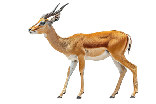 antelope animal isolated on transparent background ,generative ai