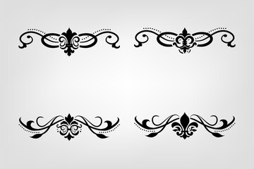 Obraz premium Text separator Baroque decoratice divider book typography ornament design elements vintage dividing shapes Border illustration