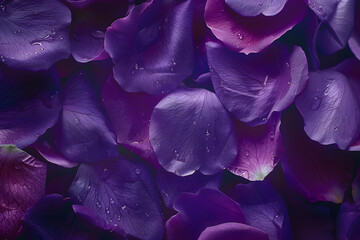Close up of violet rose petals