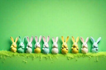 easter background with eggs and flowers