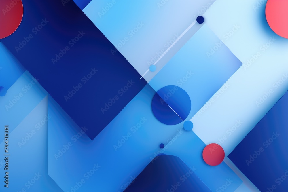Aufkleber Abstract blue and red background with geometric shapes. Suitable for graphic design projects
