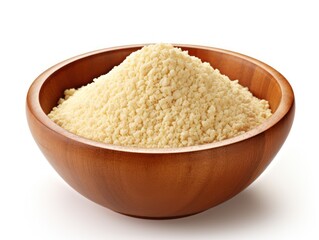 Organic Dried Couscous in Wooden Bowl Perfect for Healthy Meals