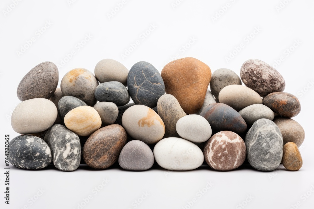 Poster a pile of rocks stacked on top of each other. suitable for nature or construction themes
